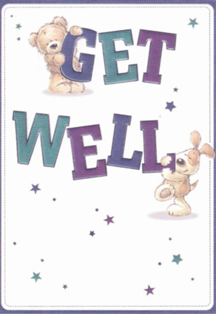 Imbued with the neighborly gentleness that defines Cubitt Town, this get well card tells a quiet story of support and camaraderie. A plush teddy bear, whose fur glows with golden brown and soft caramel tones, perches atop the buoyant word 'GET'-firm and rounded as if shaped by a careful hand at Florist Cubitt Town. Below, a floppy-eared puppy, painted with velvet-like precision, leans fondly into the solid 'WELL,' mirroring the affectionate spirit often felt along the riverside promenades. Surrounding them, whimsical stars-glittering in various shades of blue and lilac-appear to scatter blessings and positivity across the luminous white background, reminiscent of a clear sky on a peaceful morning. The bold typography, shaded in saturated teal and purple, anchors the joyful energy, while the tactile artistry of the bear's tufted fur and puppy's silky ears bring a true sense of closeness. Together, the card and its message echo the thoughtful gestures of Cubitt Town's florists who deliver comfort and beauty, creating a moment of shared warmth that soothes and uplifts anyone on the road to recovery.